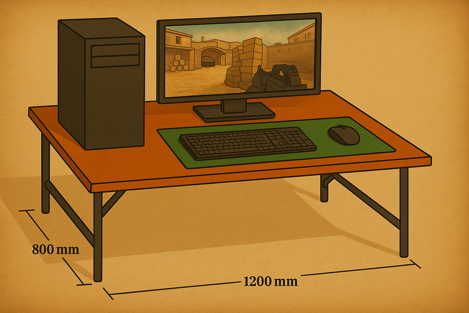 Tafel met gaming gear