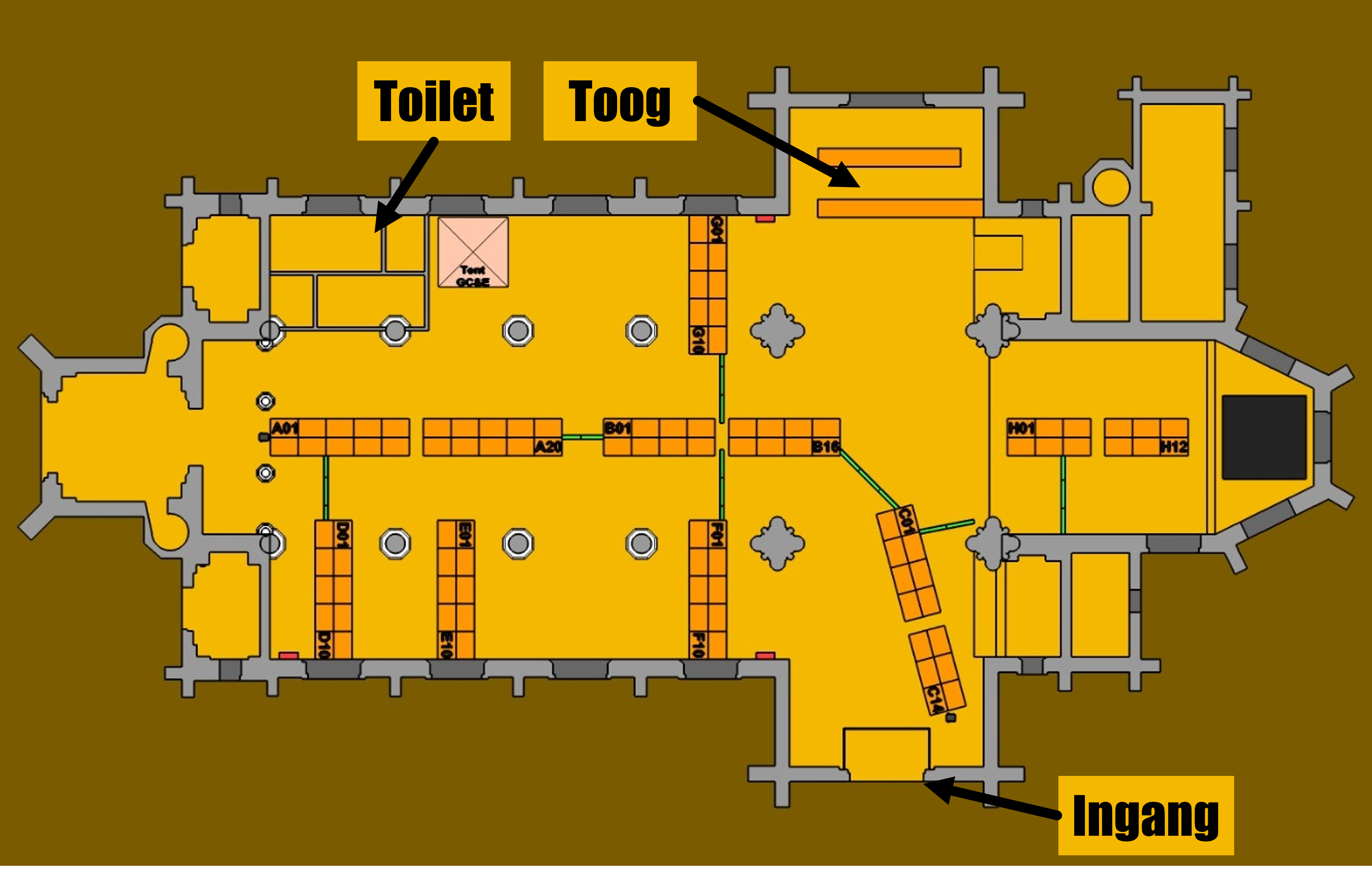 Overzicht van het zitplan
